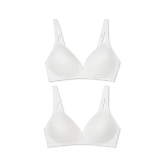 Warner's Other - 2 Warner's Elements of Bliss Support Comfort Wireless Lift T-Shirt Bra,White,36A